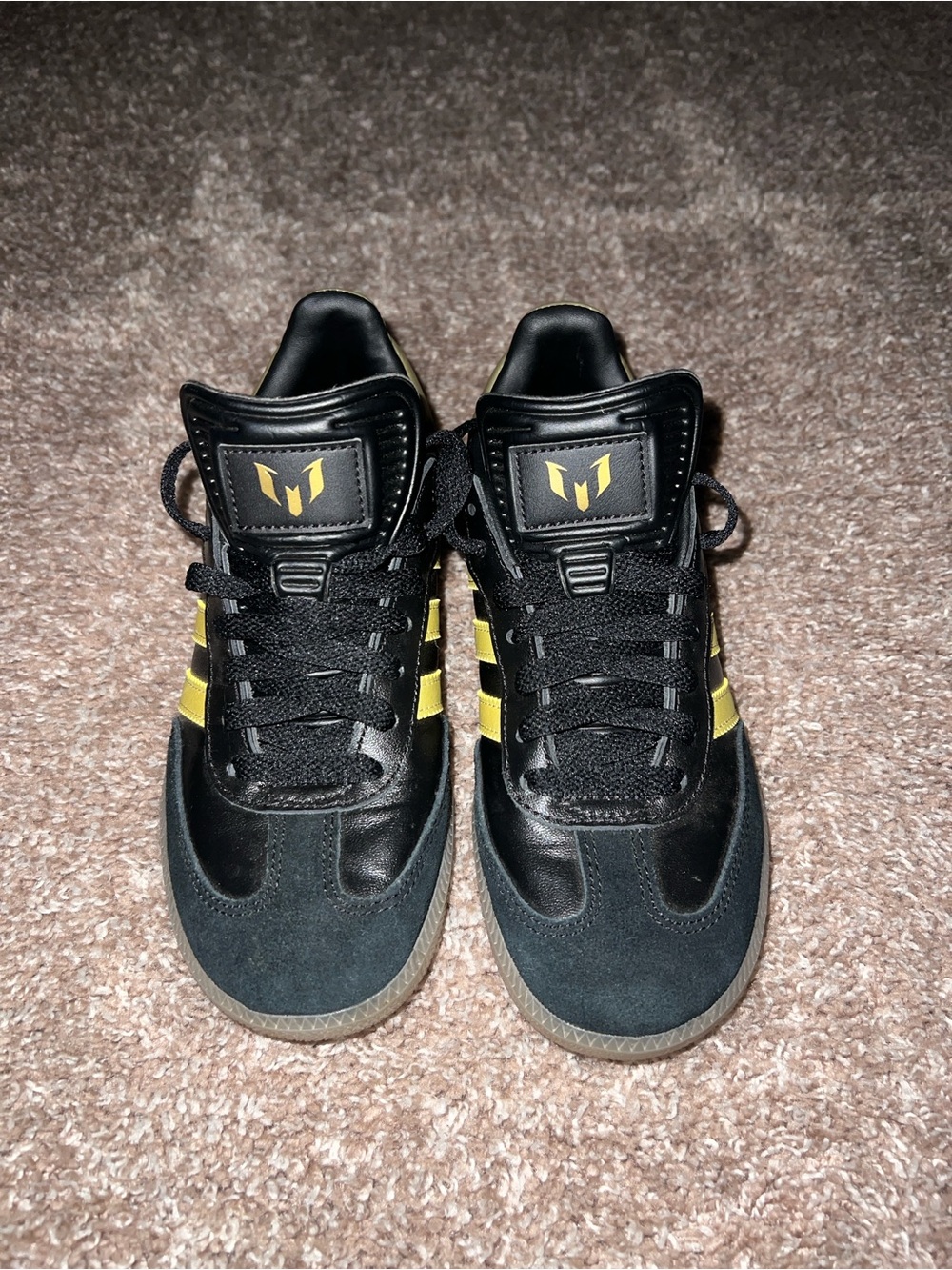 adidas Black and Yellow Men's Low-Top Sneakers — Signature Stripes
